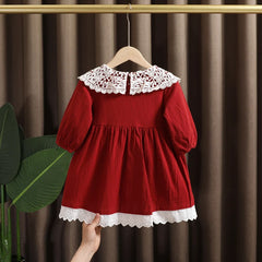 Lace Long Sleeve Spring Dress for Baby Girls