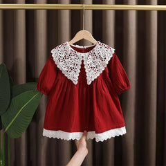 Lace Long Sleeve Spring Dress for Baby Girls