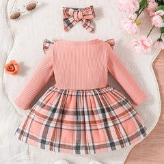 Red Grid Princess Formal Dress for Kids