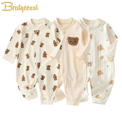 Cartoon Bear Muslin Newborn Jumpsuit