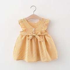 Sleeveless Lattice Baby Girls Dress