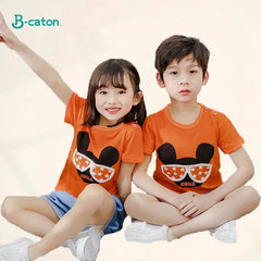 Summer Cartoon Print Short Sleeve T-Shirt for Kids