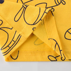 Cartoon Car Print Short Sleeve T-Shirt for Kids