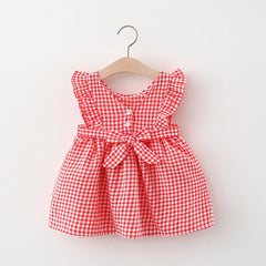 Sleeveless Lattice Baby Girls Dress