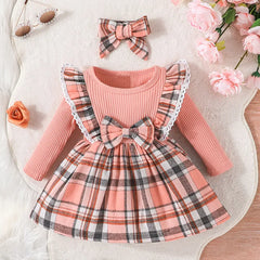 Red Grid Princess Formal Dress for Kids