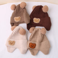 Cartoon Bear Ear Protection Baby Beanie Cap