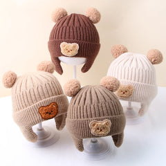 Cartoon Bear Ear Protection Baby Beanie Cap