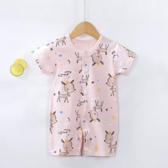 Mickey Cartoon Print Cotton Rompers