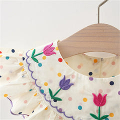 Sweet Rose Embroidered Girl's Dress