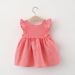 Sleeveless Lattice Baby Girls Dress