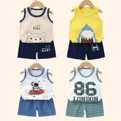 Kids Vest Suit with Cotton T-Shirts and Shorts