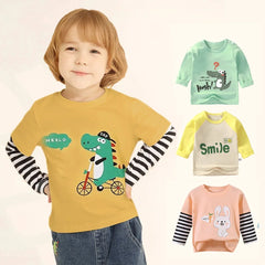 Cartoon Print Long Sleeve Kids Sweatshirt