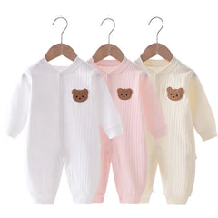 Cartoon Bear Muslin Newborn Jumpsuit