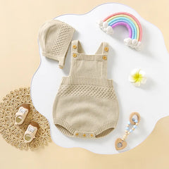 Sleeveless Baby Bodysuits and Hats Set