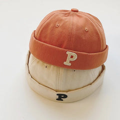 Vintage Letters Embroidered Brimless Baby Hat