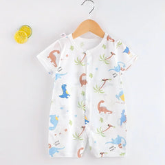 Mickey Cartoon Print Cotton Rompers