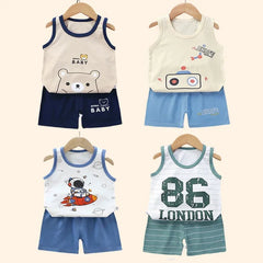 Kids Vest Suit with Cotton T-Shirts and Shorts