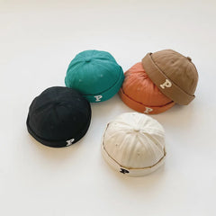 Vintage Letters Embroidered Brimless Baby Hat