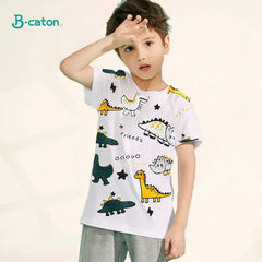 Summer Cartoon Print Short Sleeve T-Shirt for Kids