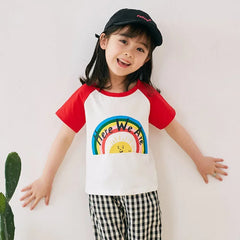 Summer Cartoon Print Short Sleeve T-Shirt for Kids