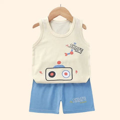 Kids Vest Suit with Cotton T-Shirts and Shorts